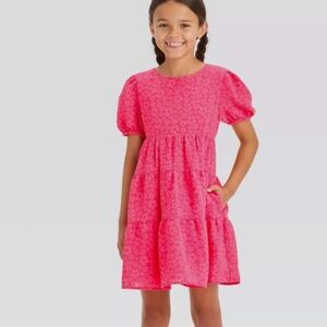 Cat & Jack Pink Smocked Puff Sleeve Sundress